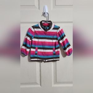 OLD NAVY Fleece Zip up Sweater Jacket Baby Girls 12-18M Long Sleeve Pink Brown
